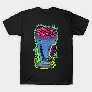 Crazy monster in a Milkshake cup T-Shirt